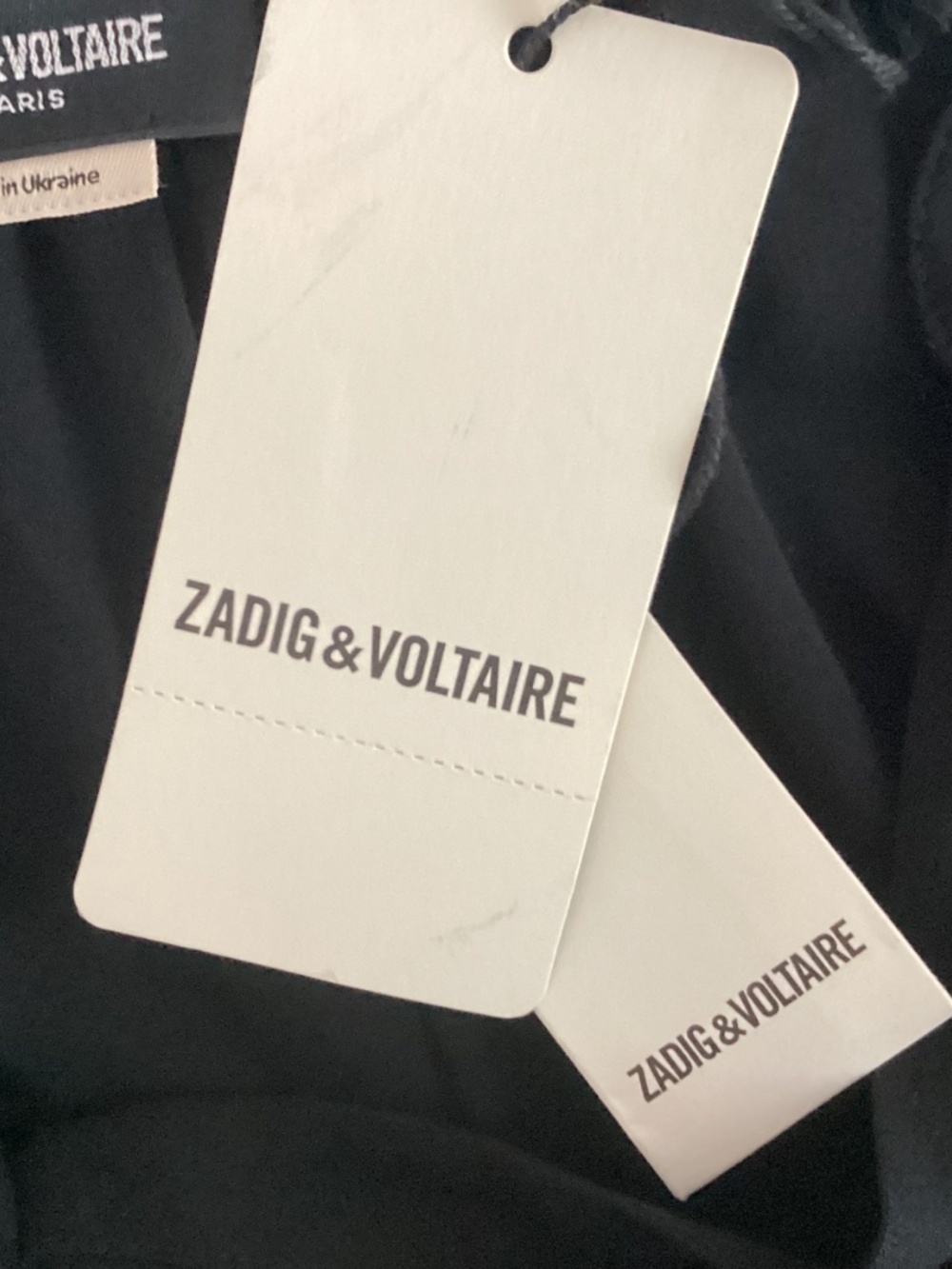 Zadig & Voltaire Tink Solid Black Noir Long Sleeve Blouse NWT $298 size Large - Picture 5 of 11